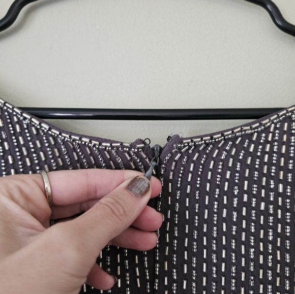 Escada Silk Couture Beaded Metallic Key Hole Dress - Picture 7 of 8